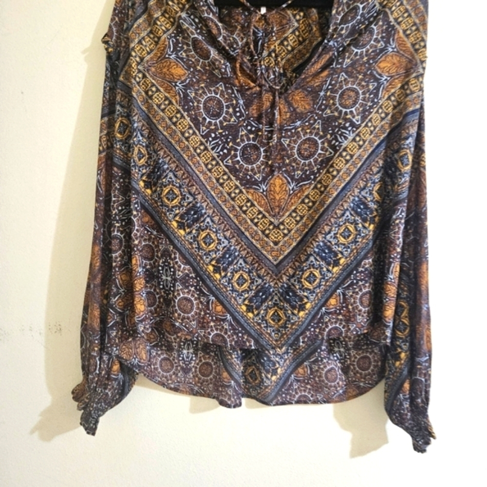 Free People Little Runaway Medallion Print Blouse View 6